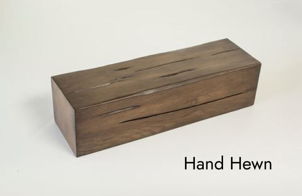 hand hewn wood beam sample for custom ceiling beams