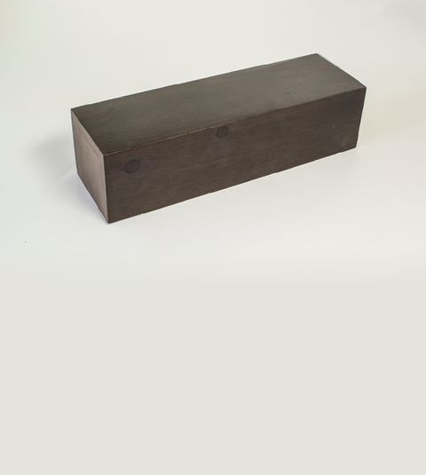 dark modern wood mantel beam sample close-up